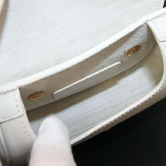 CHRISTIAN DIOR White Leather Pochette Shoulder Bag - Picture 3 of 8